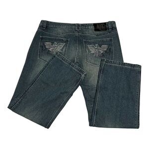 Antik‎ Denim Jeans Men 40 Straight Med Wash Cowboy Embellished Western FLY Y2K